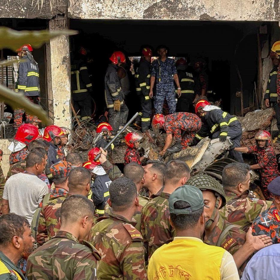 Photos show the aftermath of a jet crash at a school in Bangladesh